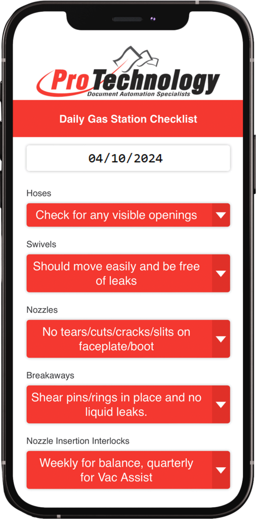 Daily Gas Station Checklist on iPhone